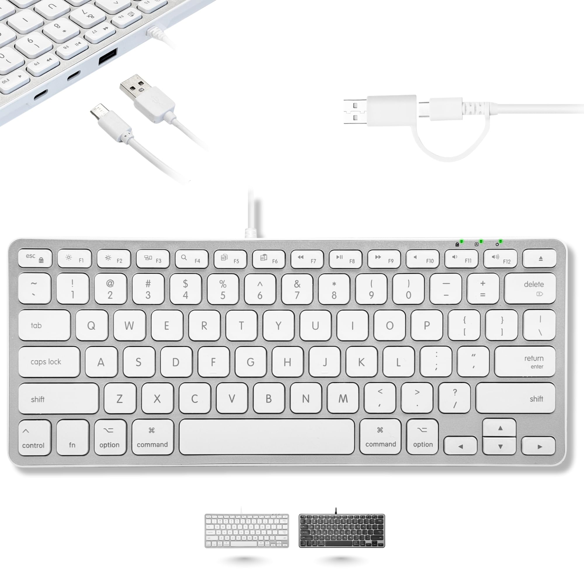 m a c ✨ Amazon.com: Macally Small Keyboard for Mac with USB Hub (3